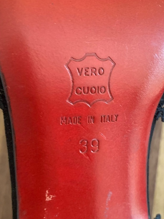 Vintage Moschino Lace Trim Suede Heels - Picture 6 of 13